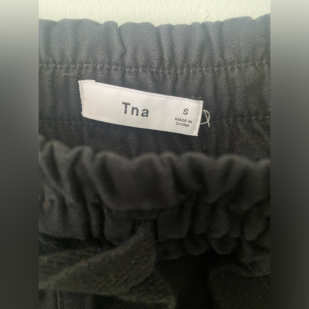 TNA Aritzia Black Drawstring Cotton Pants Size Small Neutral Capsule Casual - Picture 4 of 6